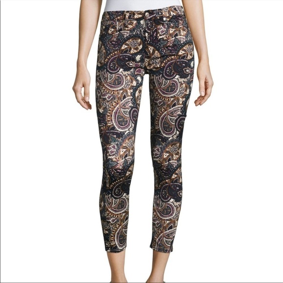 7 For All Mankind Paisley Print Pants Side 25 - Picture 1 of 13